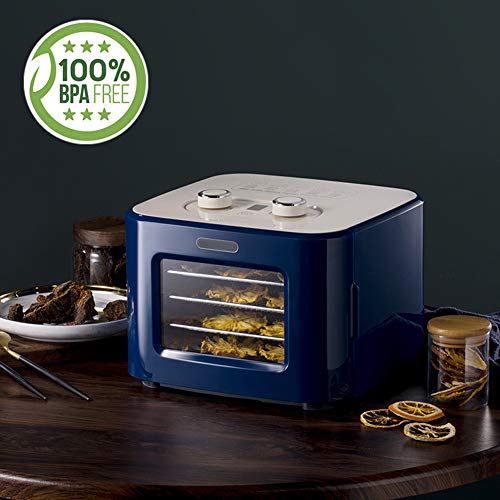 DRYER Deshidratador De Alimentos, MáQuina De Frutas Secas DoméSticas Capacidad 8L Bandeja De Metal De Acero Inoxidable De 4 Capas para Secadora De Frutas/Verduras/Carne/Medicamentos BPA-Free