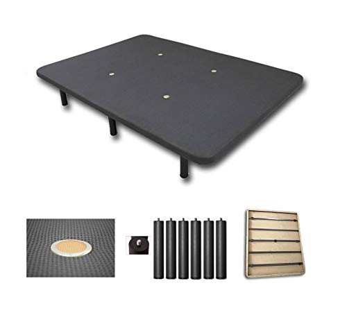 Duérmete Online Duérmete-Base Tapizada 3D Reforzada 5 Barras de Refuerzo y Válvulas de Ventilación + 6 Patas, Gris, 135x190