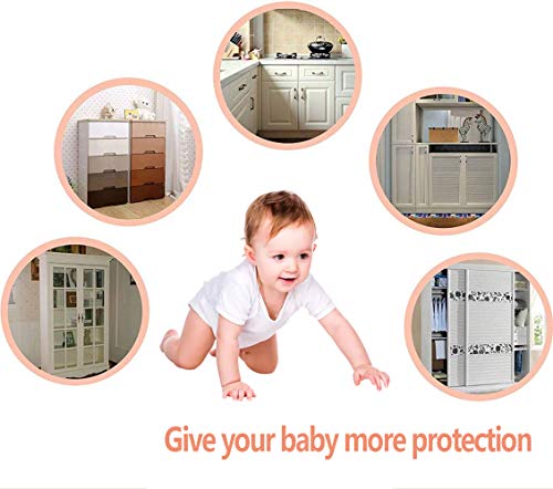 DXIA 15 cerraduras de seguridad para niños, Cierre Seguridad para bebés, Protector para puerta armario cajones con Resistente Adhesivo 3M, para cajones, armarios, puertas, refrigerador