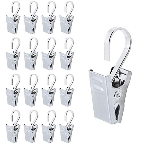 DXLing 100 Unidades Ganchos Cortina Clips de Acero Inoxidable Multifunción Resistente Herrumbre Colgar Clips Suspensión Hanger Clips para Cortina y Varillas Fotos Drapery Pinza Decoración del Hogar