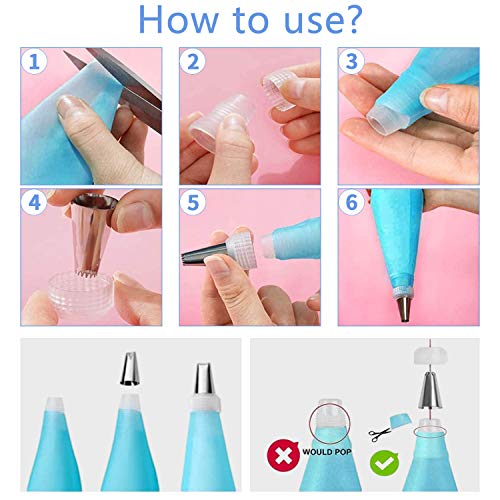 DZONMG Kit de Suministros para Decoración de Tartas, Kits de Puntas de Boquillas paraTartas, para Principiantes, Kit de Decoración para Cupcakes, Herramientas para Hornear Pasteles (76 Piezas)