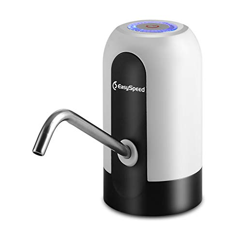 EASYSPEED, DISPENSADOR DE Agua con luz, ELECTRICO Y PORTATIL para BOTELLONES DE 5,8,10,12,13 Y 20 litros (Blanco)