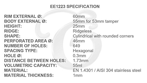 EDESIA ESPRESS - Canasta de repuesto para portafiltros - SAECO 53mm - Para expreso doble - 14 g