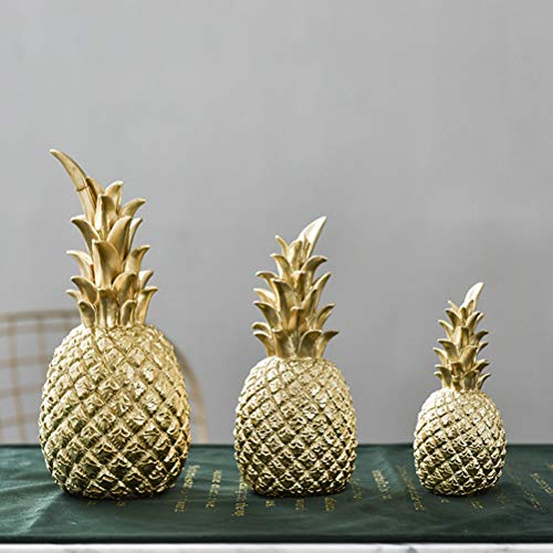 EisEyen - Piña artificial, modelo decorativo, negro/blanco/oro, S/M/L, Blanco, pequeño
