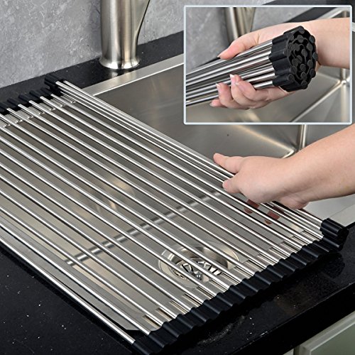 el fregadero de la cocina Escurridor estante de acero inoxidable estante del plato de secado