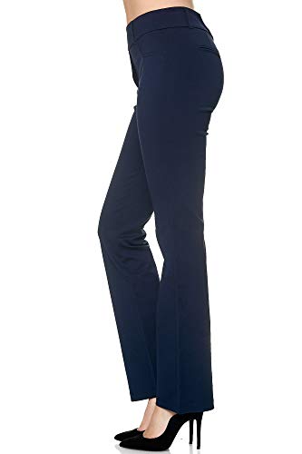 Elara Pantalones para Mujer Chunkyrayan Azul Marino A146-1 Navy-38 (M)