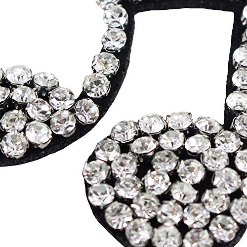 EMDOMO - Juego de 3 broches Hechos a Mano con Cuentas de Diamante Blanco para Notas Musicales