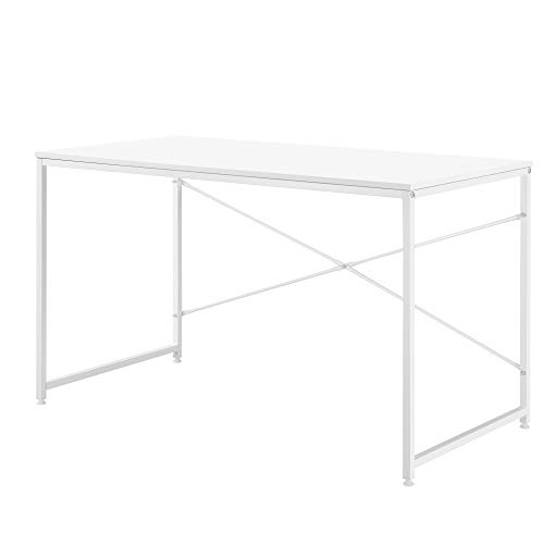 [en.casa] Mesa Escritorio 120 x 60 x 72 cm Mesa de Oficina Mesa de Trabajo Blanco