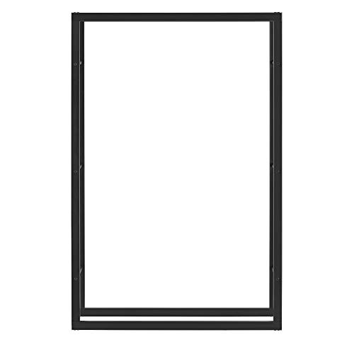 [en.casa] Soporte para leña 100 x 150 x 25 cm Estante de leña Acero Negro