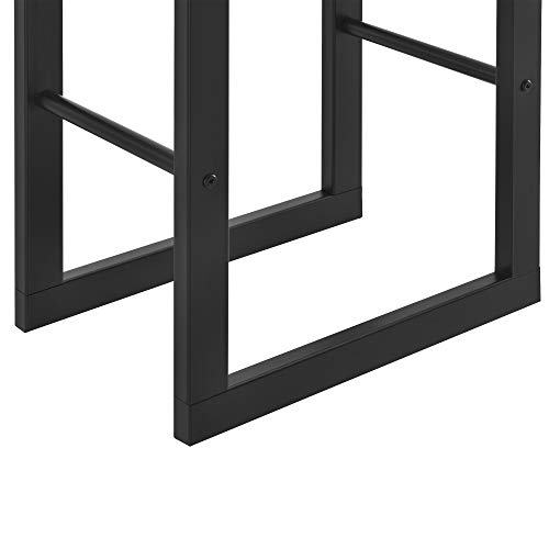 [en.casa] Soporte para leña 100 x 150 x 25 cm Estante de leña Acero Negro