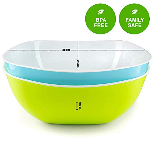 Ensaladera plastico grande cuenco ensalada palomitas cocina pasta tazones grandes postre - 2 cuencos 4.2L
