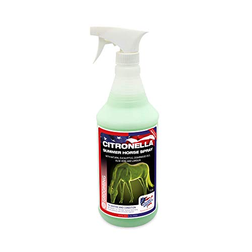 Equine America Citronella Summer Horse Spray | Spray de aseo natural premium | Repelente de moscas y insectos | 1 litro