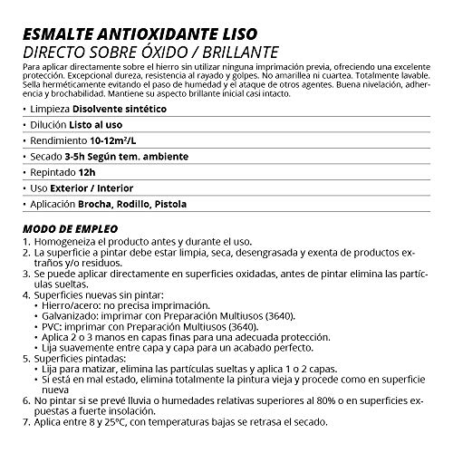 ESMALTE ANTIOXIDANTE DIRECTO SOBRE ÓXIDO BRILLANTE (750 ml, Negro)