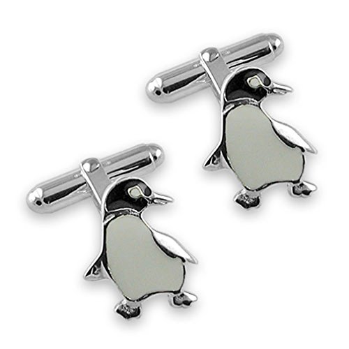 Esmalte de plata Sterling penguin gemelos James Bond Money Clip Box Set