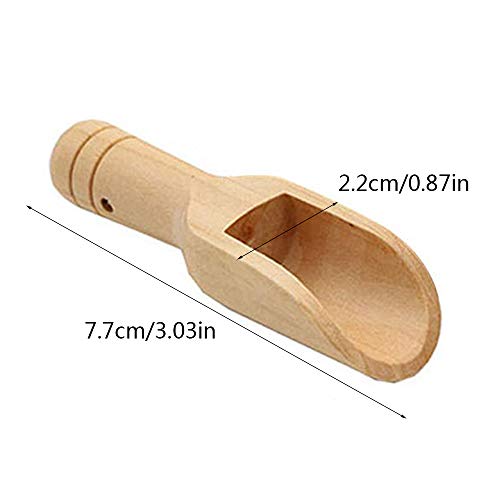 Esoes Cuchara de Madera, 3 Piezas, Cuchara de Madera para Dulces, Utensilios de Cocina, Leche en Polvo, Sal Mini, harina de Madera, café, té, Cuchara pequeña de Madera