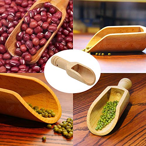 Esoes Cuchara de Madera, 3 Piezas, Cuchara de Madera para Dulces, Utensilios de Cocina, Leche en Polvo, Sal Mini, harina de Madera, café, té, Cuchara pequeña de Madera