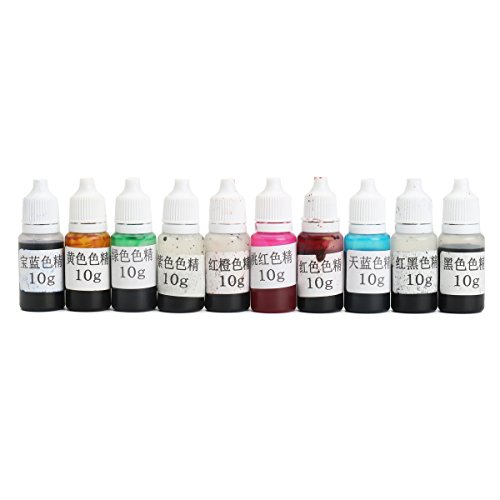 EsportsMJJ 10Pcs De Epoxy Resina Uv Ultravioleta Curado Tinte Colorante Pigmento Líquido Mezcla Colores Bricolaje Manualidades