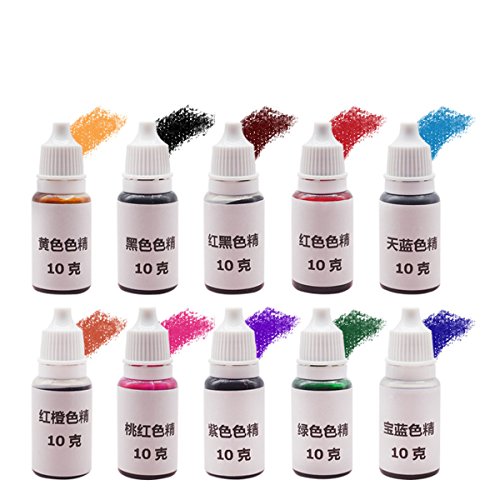 EsportsMJJ 10Pcs De Epoxy Resina Uv Ultravioleta Curado Tinte Colorante Pigmento Líquido Mezcla Colores Bricolaje Manualidades