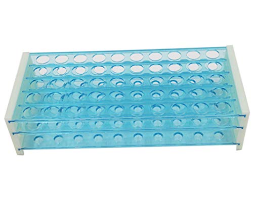 Estante de soporte de soporte de tubo de ensayo plástico de 50 posiciones, soporte de tubo de centrífuga desmontable agujero de 18 mm