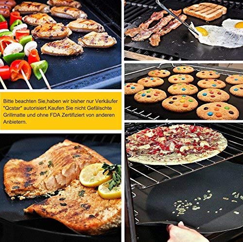 Estera para Parrilla de Barbacoa, 4 Piezas Láminas Antiadherentes láminas Resistentes al calor para horno, grill, parrilla y barbacoa 40*33CM