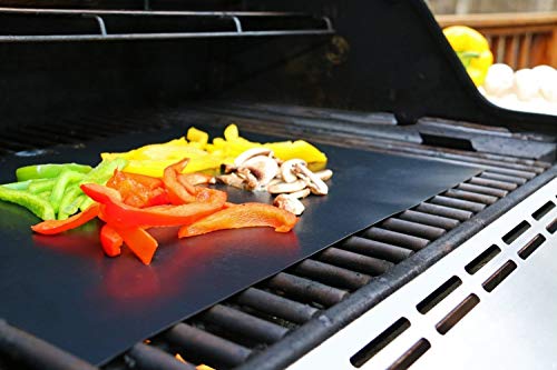 Estera para Parrilla de Barbacoa, 4 Piezas Láminas Antiadherentes láminas Resistentes al calor para horno, grill, parrilla y barbacoa 40*33CM
