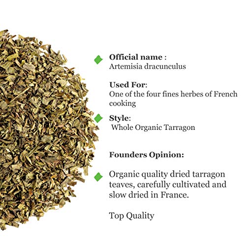 Estragón hoja hierba culinaria orgánica - Hierba secada de Tarragon 100g