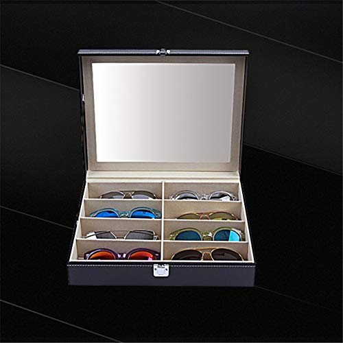 Estuche De Gafas En Exhibición Relojes de joyería de contenedores caso de las lentes Organizador clasificación y caja de exhibición de los vidrios Gafas de sol Gafas de almacenamiento Caja de almacena