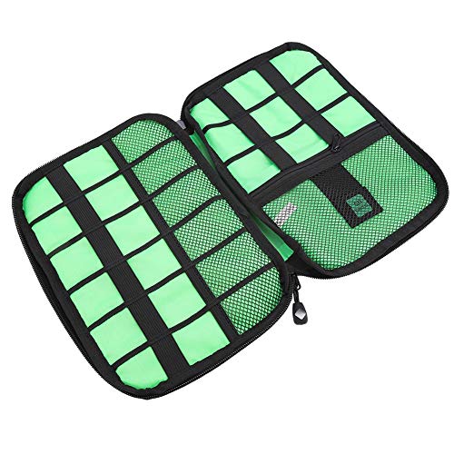 Estuche de transporte - Accesorios electrónicos Estuche de transporte para cable USB Bolsa de almacenamiento de tarjetas de unidad Viaje(Azul marino)