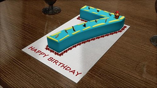 EURO TINS molde para tarta de cumpleaños de número pequeño SIETE 7 (tamaño 25 x 18 cm - 5,5 cm de profundidad)