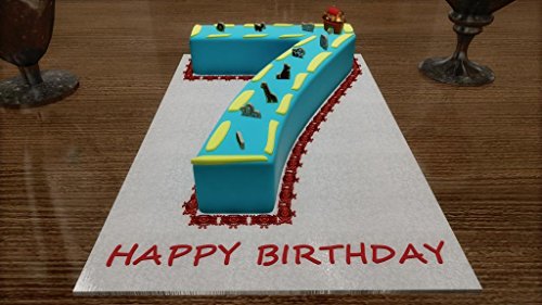 EURO TINS molde para tarta de cumpleaños de número pequeño SIETE 7 (tamaño 25 x 18 cm - 5,5 cm de profundidad)