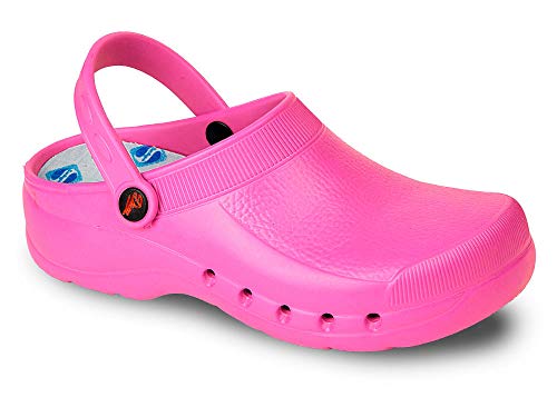 EVA Color Rosa Talla 37, Zueco de Trabajo para sanidad y hostelería Unisex Certificado CE EN ISO 20347 Marca DIAN
