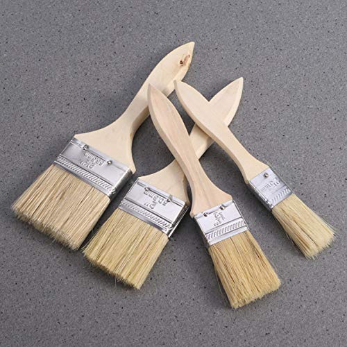 Exceart Cepillos de Pintura con Mango de Madera 5Pcs Cepillos de Chip de Pintura Profesional Cerdas Naturales para Muebles de Pared Pintura Barbacoa