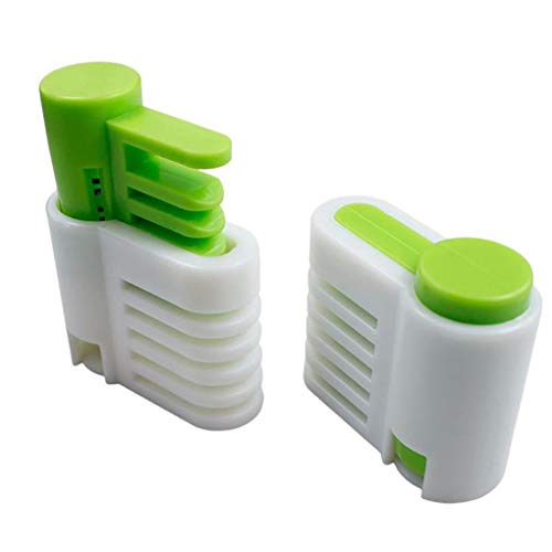 F-blue 2pcs 5 Capas de Bricolaje Ajustable Guía Hoja de Cortador de la Torta del Cortador de la Torta de Pan Nivelador máquina de Cortar Pie Herramienta de Corte fijador