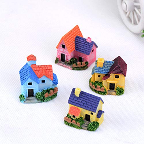 F-blue Lindo Miniatura Mini Resina Artificial de la Venta Hada del jardín Micro Casa en Miniatura Hada del Paisaje decoración del hogar Villa Color al Azar