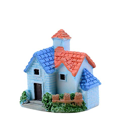 F-blue Lindo Miniatura Mini Resina Artificial de la Venta Hada del jardín Micro Casa en Miniatura Hada del Paisaje decoración del hogar Villa Color al Azar