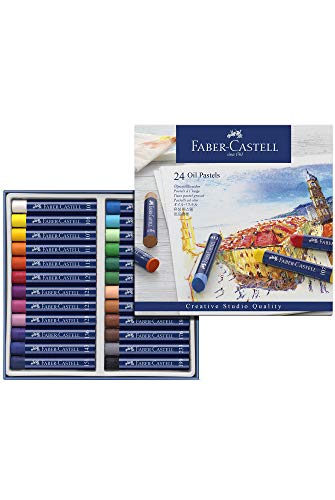 Faber-Castell 127024 - Estuche de cartón con 24 ceras pastel de aceite, multicolor