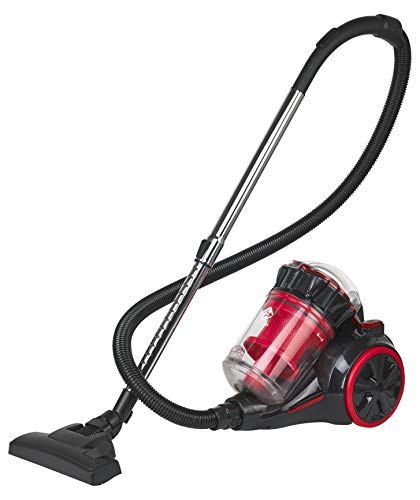 Family Care Aspirador ciclónico sin bolsa, depósito 3L, 700W, filtro HEPA hipoalergénico, Eficiencia energética A+++, color rojo-negro