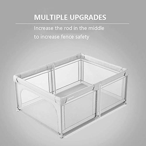 FCXBQ Safety Gates Baby Pen corralito Antideslizante, Valla de Juego Super Play Yard con Puerta con Cremallera para niños de 0-6 años (Color: Gris, tamaño: L.120 x l.160 x H.70cm)