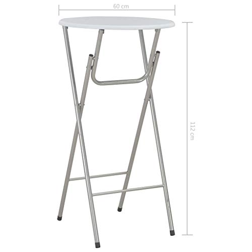 Festnight Mesa de Cocina Plegable Mesa Alta de Cocina MDF Mesas Redondas para Cocina Mesa Alta de Bar 60x112 cm