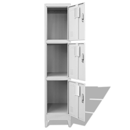 Festnight Mueble Archivador Armario de Oficina Acero con 3 Compartimentos,38x45x180 cm(Tipo 3)