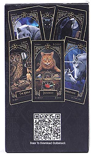 FFJD Cartas De Tarot Cartas del Tarot Juego De Mesa Animal Familiars Magia PortáTil con GuíA Pdf Jugar Al PóQuer
