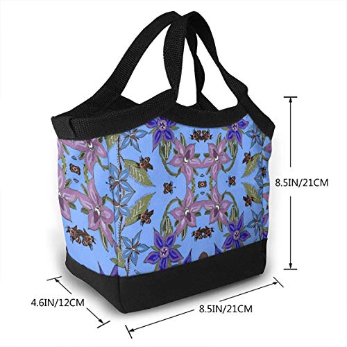 Fiambrera azul de abejas de borraja, bolsa de almuerzo con aislamiento de preparación .xx pulgadas para hombres y mujeres, bolso impermeable para enfriador Waterpro