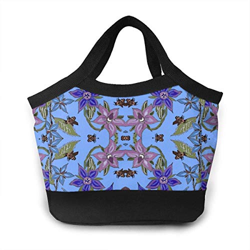 Fiambrera azul de abejas de borraja, bolsa de almuerzo con aislamiento de preparación .xx pulgadas para hombres y mujeres, bolso impermeable para enfriador Waterpro