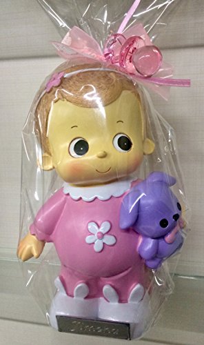 Figura bautizo niña hucha tarta GRABADA figuras PERSONALIZADAS huchas infantiles pastel