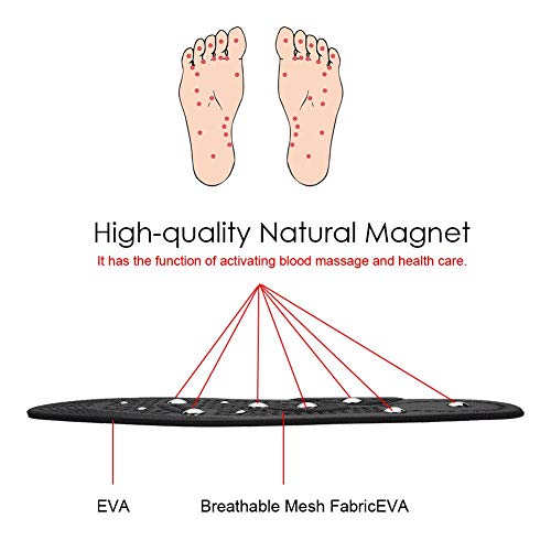 Filfeel Plantillas de masaje magnético, acupresión de terapia magnética, almohadillas para pies transpirables y saludables, alivio del dolor, mejorar la circulación sanguínea de hombre mujer