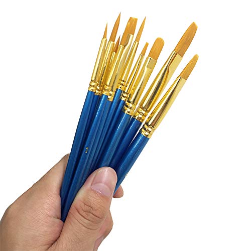 FineGood Tenedor del lápiz de 96 Agujeros con 10 Pinceles, Organizador del almacenaje del Soporte del Escritorio de la Pluma plástica, con 10 Pinceles Puntiagudos Redondos de la Punta del Pelo