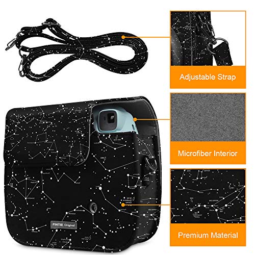 Fintie Funda para Fujifilm Instax Mini 9 / Mini 8+ / Mini 8 - Bolsa Protectora para Cámara Instantánea Cuero Sintético de Primera Calidad con Correa Desmontable, Constelación