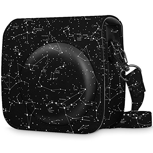 Fintie Funda para Fujifilm Instax Mini 9 / Mini 8+ / Mini 8 - Bolsa Protectora para Cámara Instantánea Cuero Sintético de Primera Calidad con Correa Desmontable, Constelación