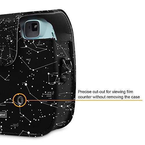 Fintie Funda para Fujifilm Instax Mini 9 / Mini 8+ / Mini 8 - Bolsa Protectora para Cámara Instantánea Cuero Sintético de Primera Calidad con Correa Desmontable, Constelación
