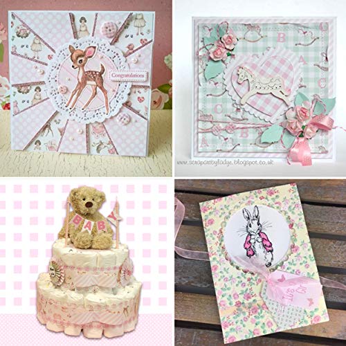 First Edition It's a Girl - Bloc de 48 Hojas de Papel para Manualidades (20,3 x 20,3 cm)